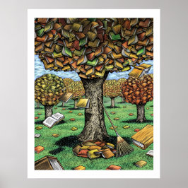 Póster Poster de árbol de libros