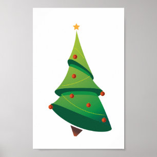 Póster Poster de árbol de Navidad
