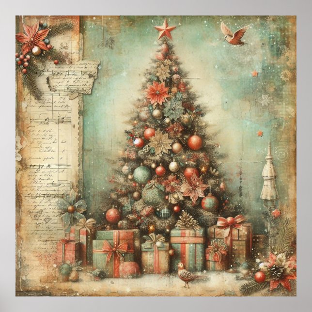 Póster Poster de árbol de Navidad clásico (Frente)