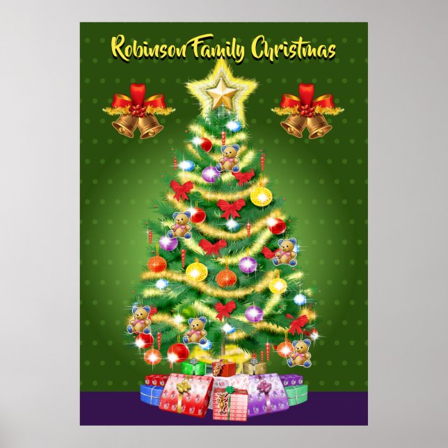 Póster Poster de árbol de Navidad de la familia de grande (Frente)