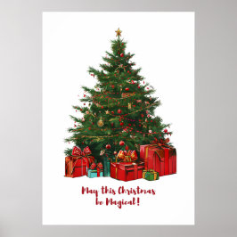 Póster Poster de árbol de Navidad mágico
