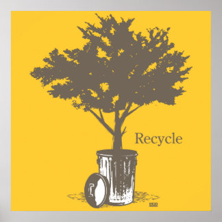 Póster Poster de árbol de reciclaje