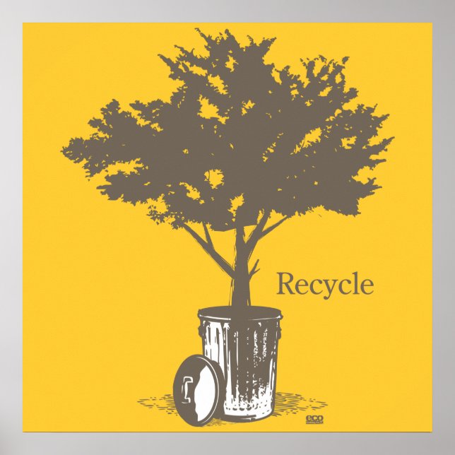 Póster Poster de árbol de reciclaje (Frente)