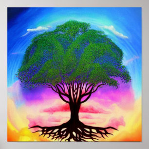 Póster Poster de árbol de resonancia de vida