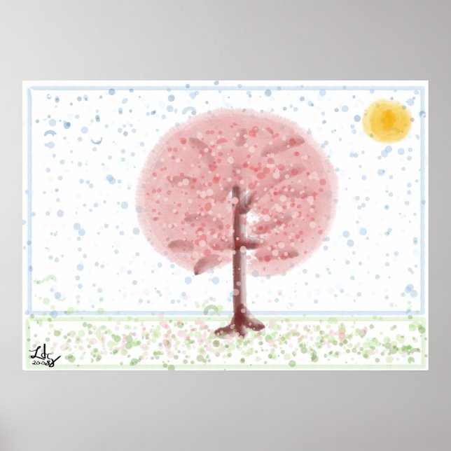 Póster Poster de árbol sakura (Frente)