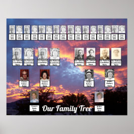 Póster Poster de árboles de la familia de árboles de silu