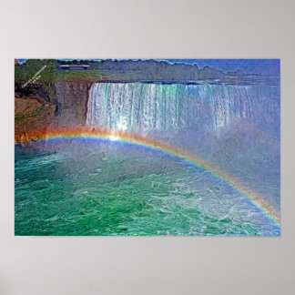 Póster Poster de arco iris de las cascadas de Niagra