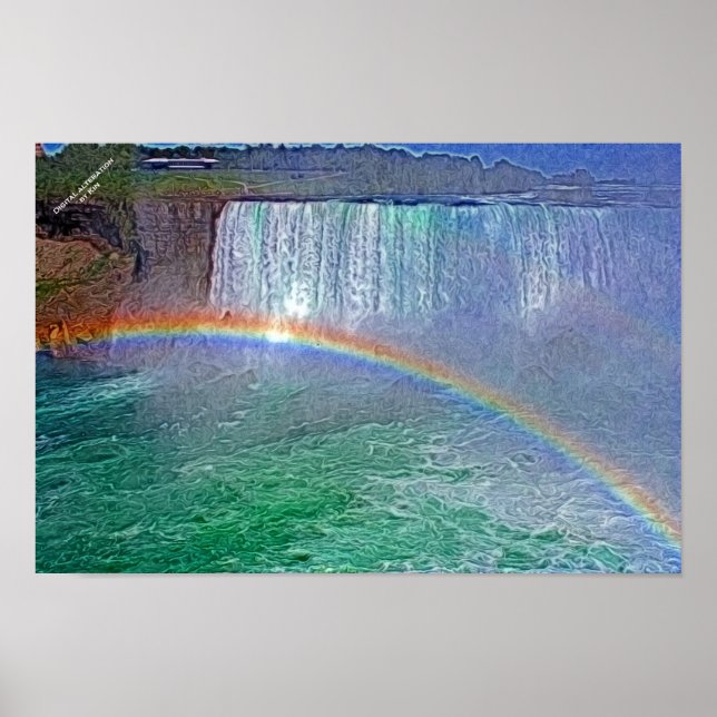 Póster Poster de arco iris de las cascadas de Niagra (Frente)