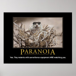 Póster Poster de ardilla desmotivacional: paranoia