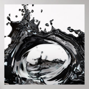 Póster Poster de Armonía Líquida Negra