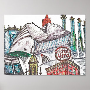 Póster Poster de Arquitectura Icónica de Kansas City