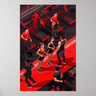 Póster Poster de arranque de fitness caprichoso y vibrant