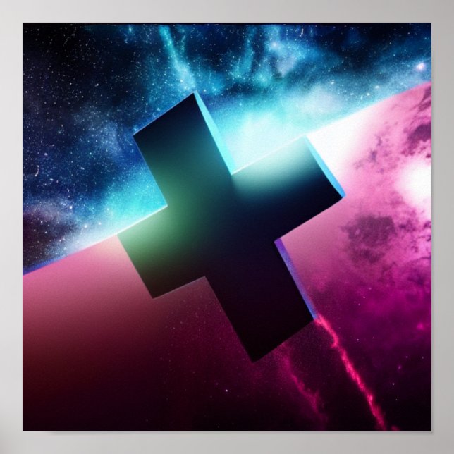 Póster Poster de arriba y lejos en el espacio (Frente)