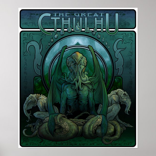 Póster Poster de Art Nouveau Cthulhu (Frente)
