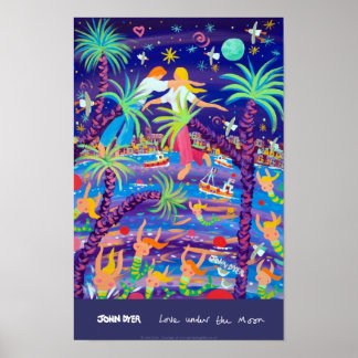 Póster Poster de Arte: Amor bajo la Luna