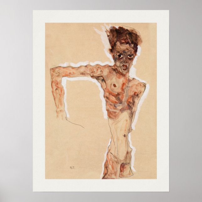 PÓSTER POSTER DE ARTE: AUTORETRATO DE EGON SCHIELE : 1911 (Frente)