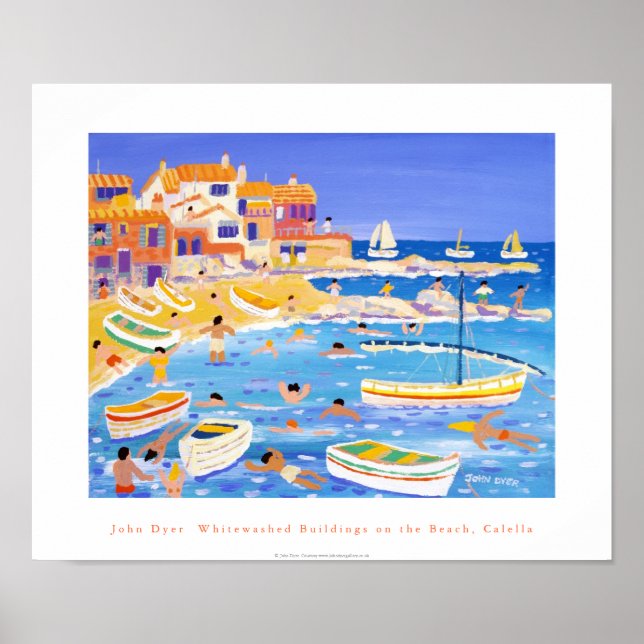 Póster Poster de Arte: Edificios encalados, Calella, Espa (Frente)