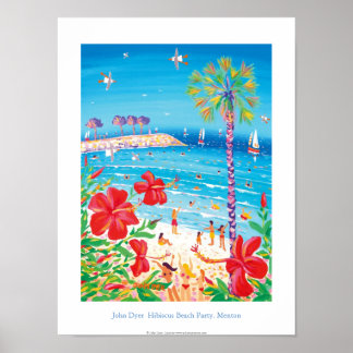 Póster Poster de Arte: Fiesta de Hibiscus Beach, Menton,