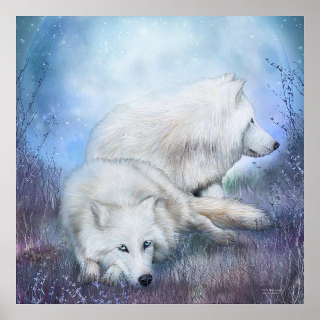 Póster Poster de arte/impresión White Wolf Mates (Frente)