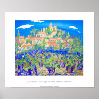 Póster Poster de arte: La cosecha de uva, Rasteau, Proven