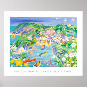 Póster Poster de Arte: Moon Daisies y Fishermen, Portloe