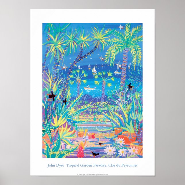 Póster Poster de Arte: Paraíso Jardín Tropical, Costa Azu (Frente)