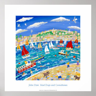 Póster Poster de Arte: Perros y Cornishmen Locos por John