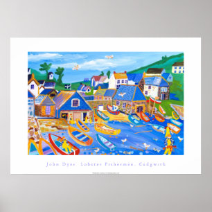 Póster Poster de Arte: Pescadores de langostas, Cadgwith,
