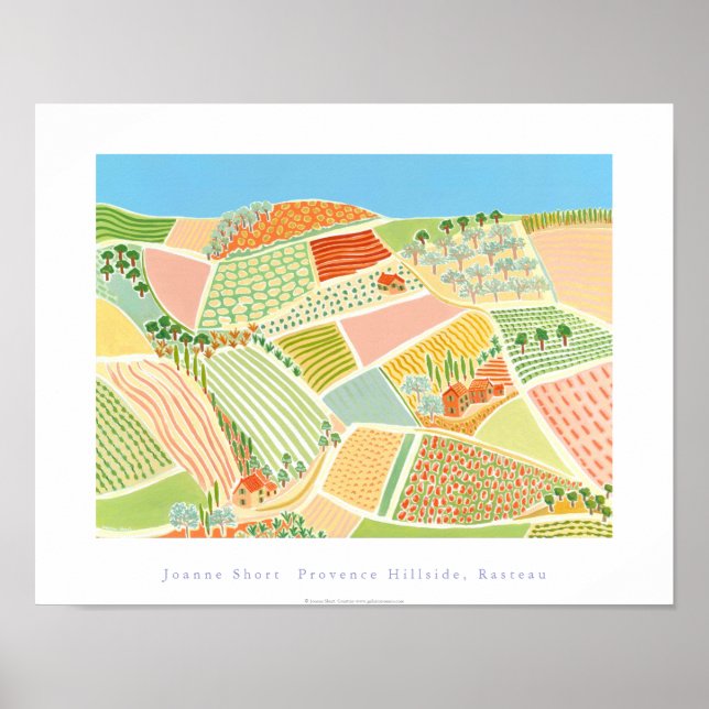 Póster Poster de Arte: Provence Hillside, Rasteau, Franci (Frente)