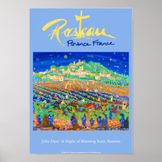 Póster Poster de arte: Rasteau, Francia. Azul provenzal