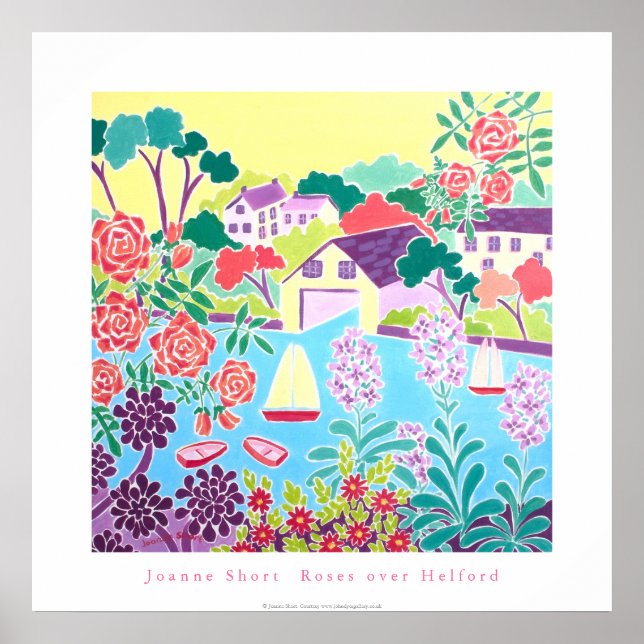 Póster Poster de Arte: Rosas en Helford, Cornwall (Frente)