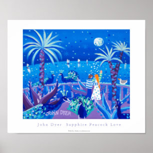 Póster Poster de Arte: Sapphire Peacock Love, Côte d'Azur