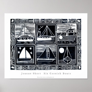Póster Poster de Arte: Seis Barcos Cornuales. Imagen de c