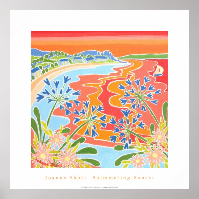 Póster Poster de Arte: Sunset Shimmering, Tresco, Cornwal (Frente)