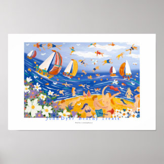 Póster Poster de arte: Tratamientos de playa. Nadadores y