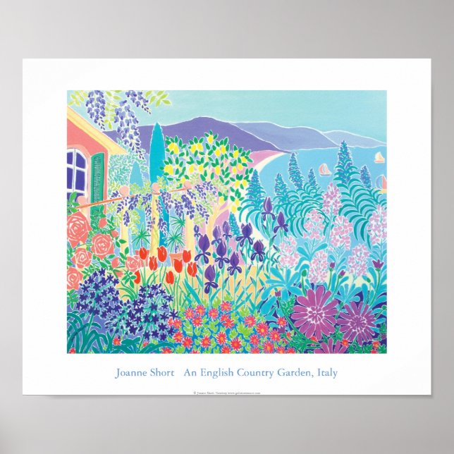 Póster Poster de Arte: Un jardín campestre inglés, Italia (Frente)