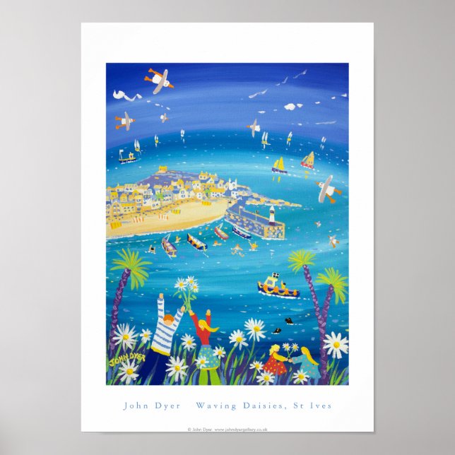 Póster Poster de Arte: Waving Daisies, St Ives, Cornwall (Frente)