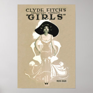 Póster Poster de artes escénicas de la época Miss Pam en