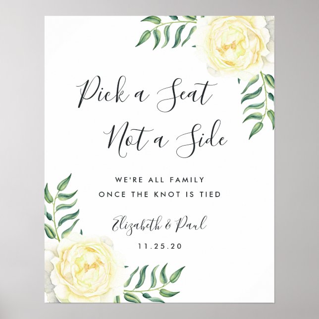 Póster Poster de asiento de rosas y Bodas de aceitunas (Frente)