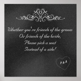 Póster Poster de asiento del Boda del tablero de ajedrez