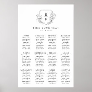 Póster Poster de asiento del Escudo de cerezo con flores 