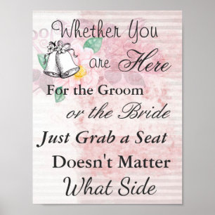 Póster Poster de asiento para Boda, tema vintage floral