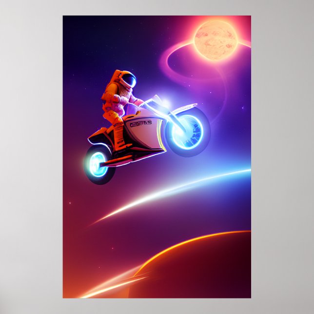 Póster Poster de astronauta en bicicleta - Disparo por ar (Frente)