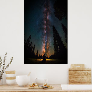 Póster Poster de astronautas de astronautas de planetas a