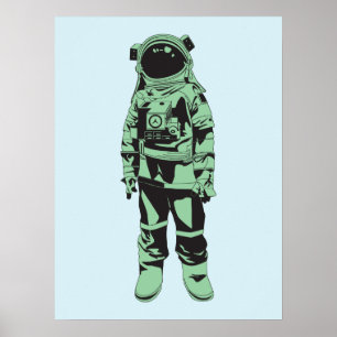 Póster Poster de astronautas de época