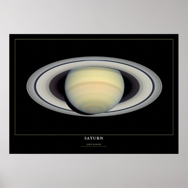 Póster Poster de Astronomía en Ciencia Espacial Saturno (Frente)
