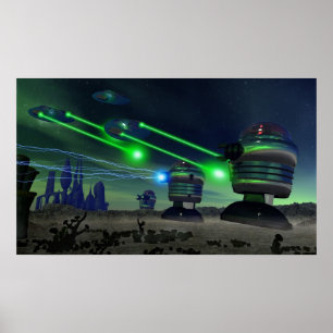 Póster Poster de ataque de robots
