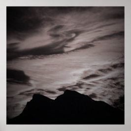 Póster Poster de atardecer blanco y negro