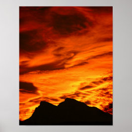 Póster Poster de atardecer de fuego