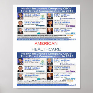 Póster Poster de Atención Médica Americana